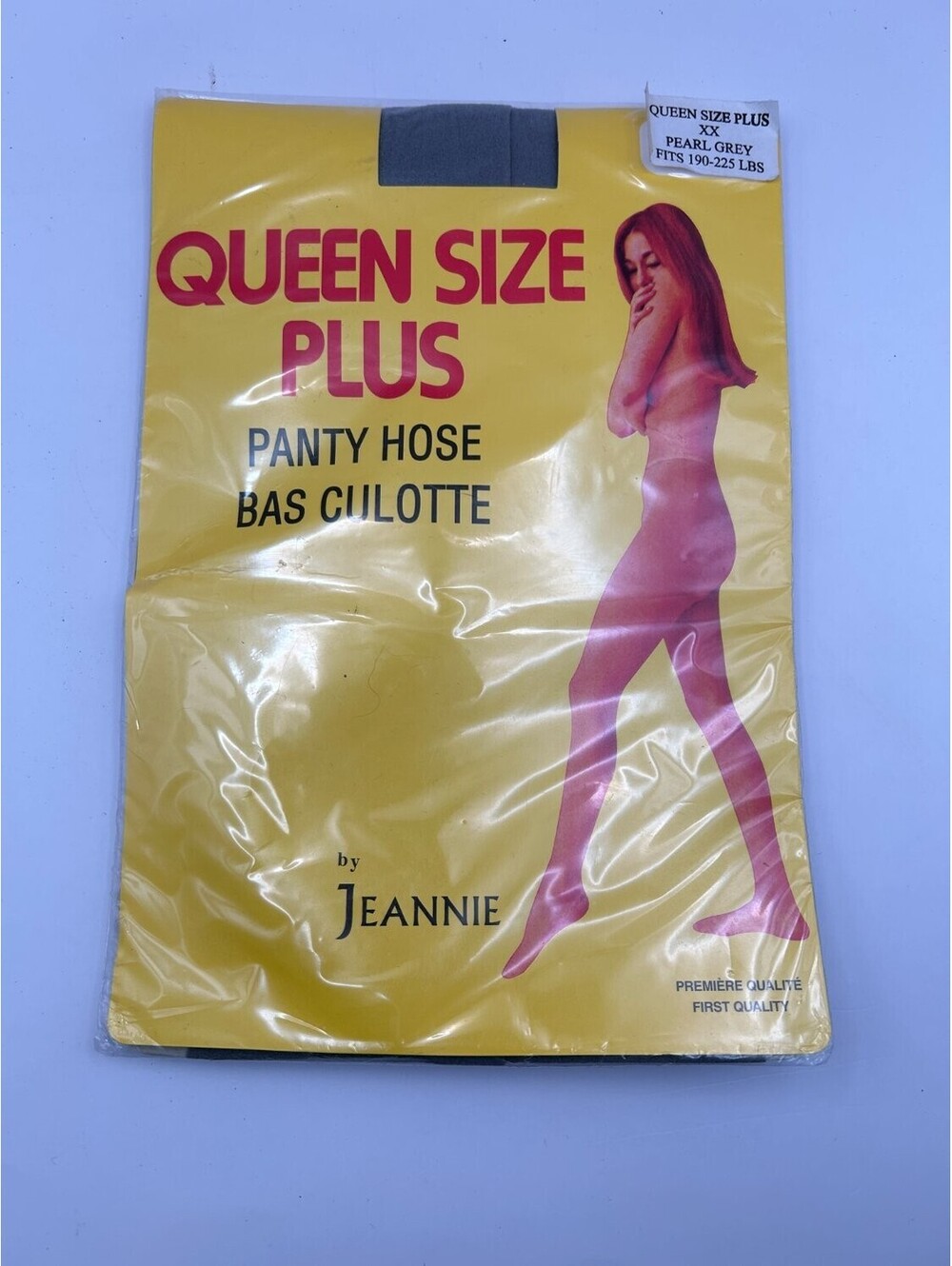 Jeannie Queen Size Plus Pantyhose 2X Gray Exclusive 100 Knit Womens 1970s Nylon